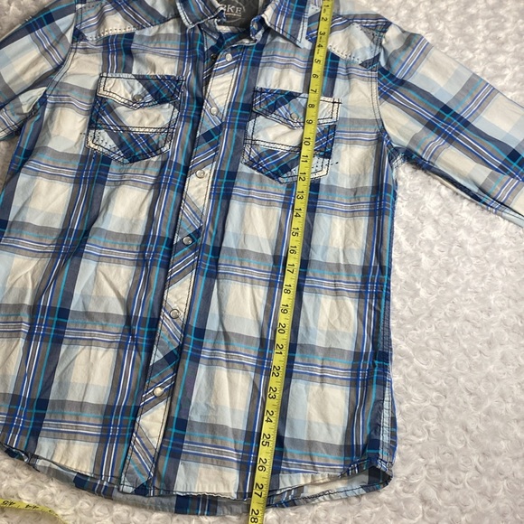 BKE standard fit size M cotton pearl snap down collared shirt cowboy - Picture 9 of 12